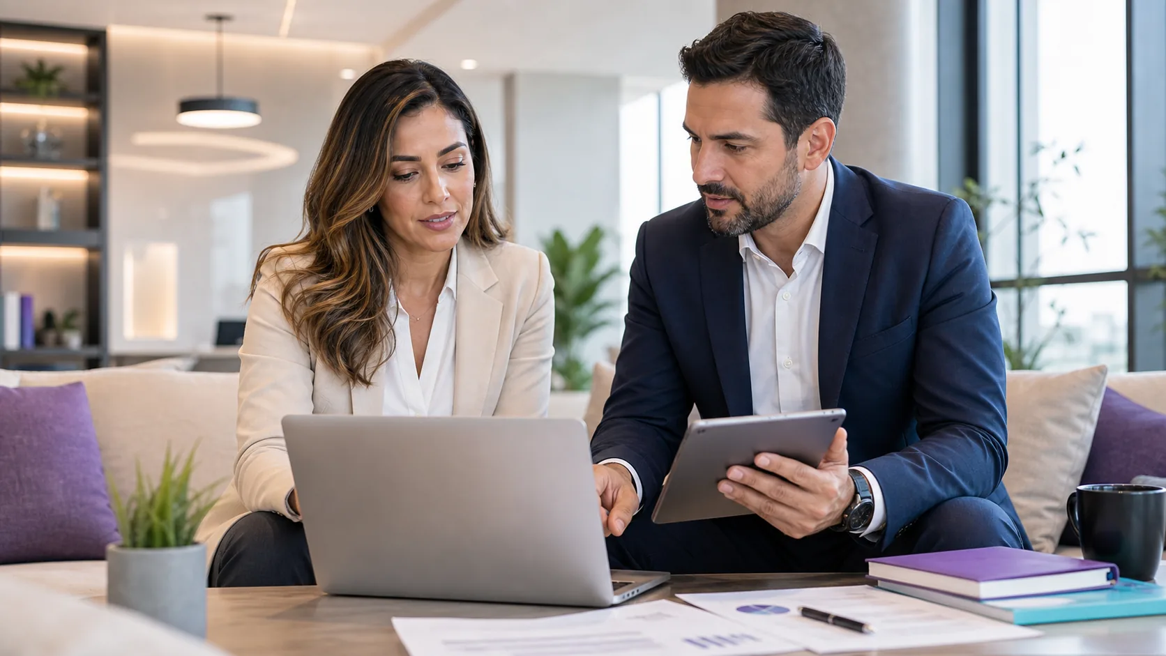 Executivos analisando indicadores e planejamento operacional com o Basu